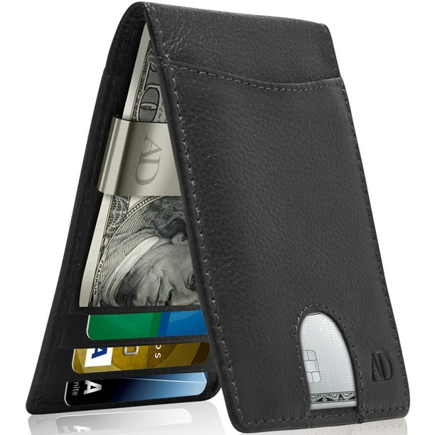 Compact Front Pocket Slim Credit Card Holder Thin RFID Block Wallet Money Cash 